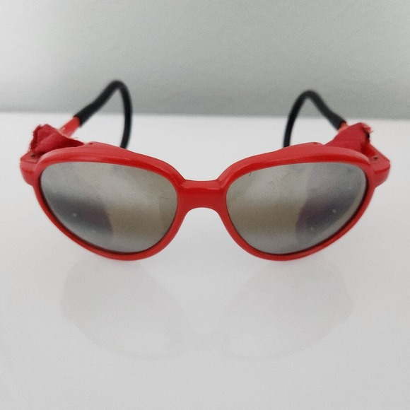 Foster Grant Sunglasses Vintage Rare Red Frames Mirror Lenses & Side Protection - Picture 1 of 13